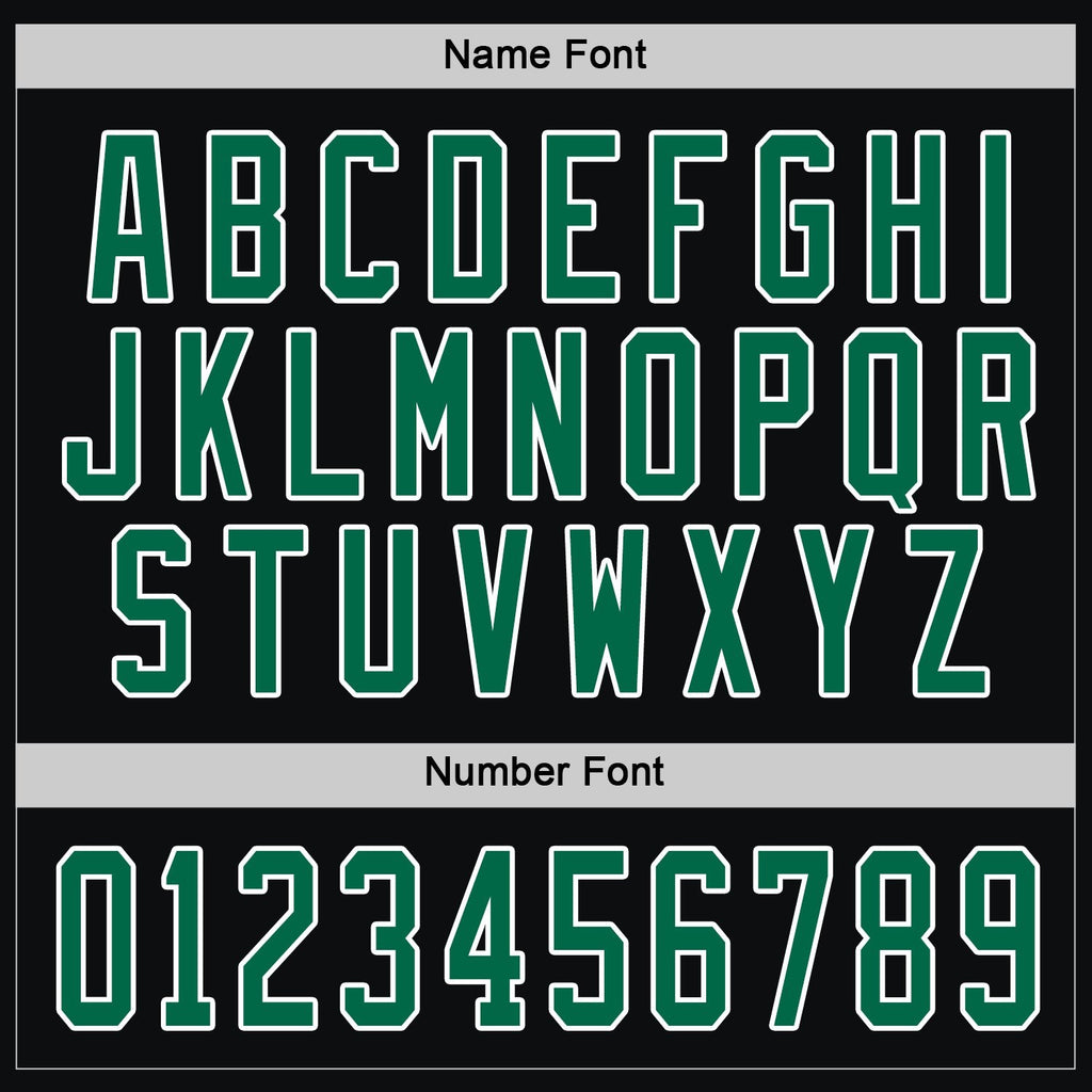 Custom Black Kelly Green-White Hockey Jersey photo 4