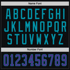 Custom Black Purple-Teal Hockey Jersey photo 4