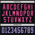 Custom Black Light Blue-Pink Hockey Jersey photo 3