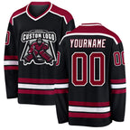 Custom Black Maroon-White Hockey Jersey