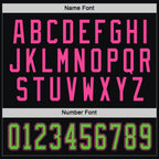 Custom Black Neon Green-Pink Hockey Jersey photo 3