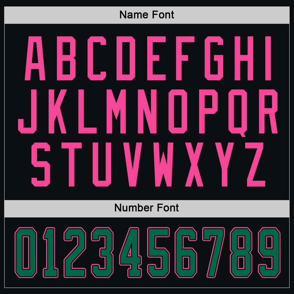 Custom Black Kelly Green-Pink Hockey Jersey photo 3