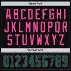 Custom Black Kelly Green-Pink Hockey Jersey photo 3