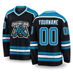 Custom Black Panther Blue-White Hockey Jersey