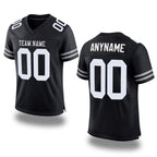 Custom Black White Mesh Authentic Football Jersey