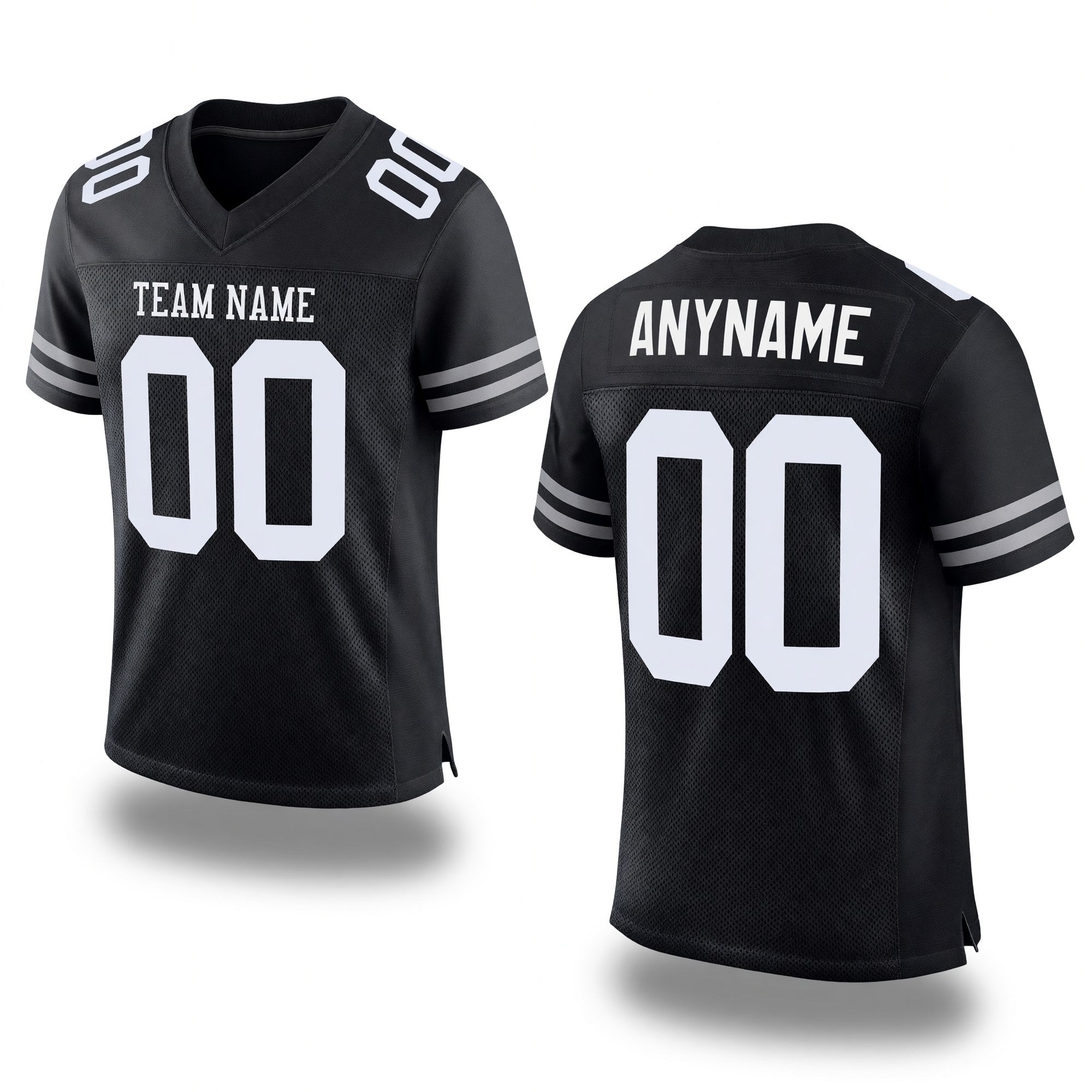 Custom Black White Mesh Authentic Football Jersey