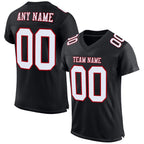 Custom Black White-Red Mesh Authentic Football Jersey photo 1