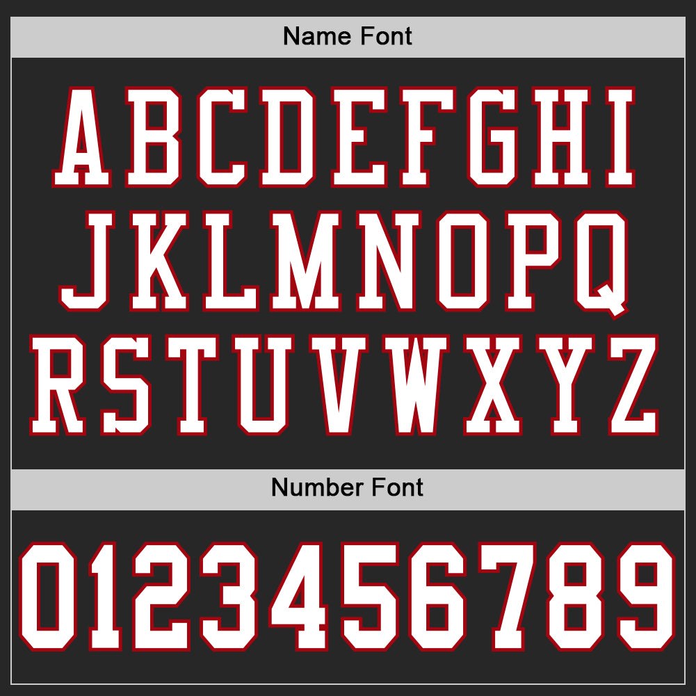 Custom Black White-Red Mesh Authentic Football Jersey photo 3