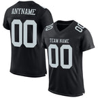 Custom Black Silver Mesh Authentic Football Jersey photo 1