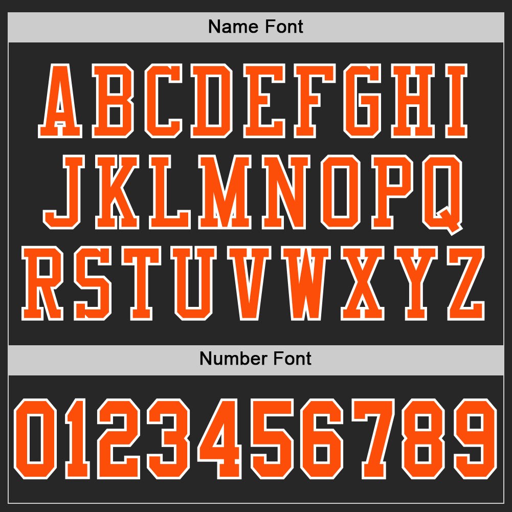 Custom Black Orange-White Mesh Authentic Football Jersey photo 3