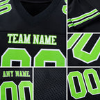 Custom Black Neon Green-White Mesh Authentic Football Jersey detail