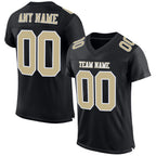 Custom Black Vegas Gold-White Mesh Authentic Football Jersey photo 1
