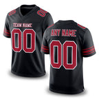 Custom Black Cardinal-White Mesh Authentic Football Jersey