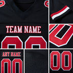 Custom Black Cardinal-White Mesh Authentic Football Jersey detail