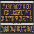 Custom Black Purple-Gold Mesh Authentic Football Jersey photo 3