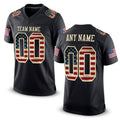 Custom Black Vintage USA Flag-Cream Mesh Authentic Football Jersey