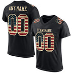 Custom Black Vintage USA Flag-Cream Mesh Authentic Football Jersey photo 1