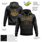 Custom Stitched Black Black-Old Gold Football Pullover Sweatshirt Hoodie photo 3