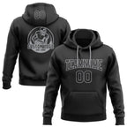 Custom Stitched Black Black-Gray Football Pullover Sweatshirt Hoodie photo 1