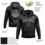 Custom Stitched Black Black-Gray Football Pullover Sweatshirt Hoodie photo 2