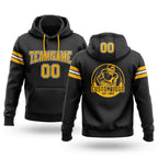 Custom Stitched Black Gold-White Football Pullover Sweatshirt Hoodie