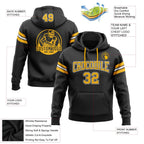 Custom Stitched Black Gold-White Football Pullover Sweatshirt Hoodie photo 2