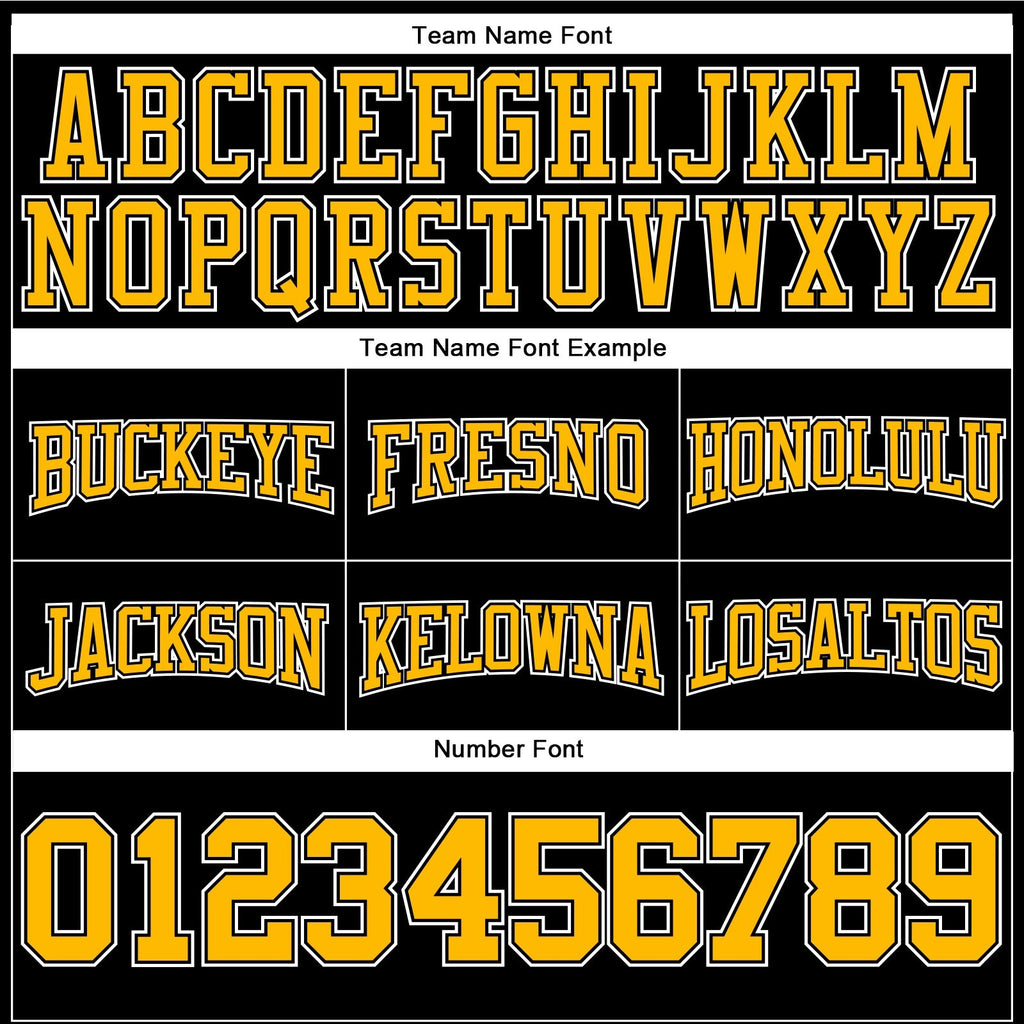 Custom Stitched Black Gold-White Football Pullover Sweatshirt Hoodie photo 3