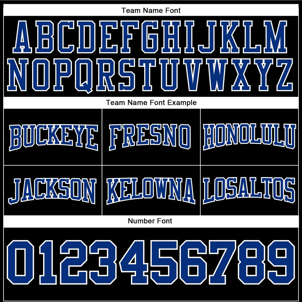 Custom Stitched Black Royal-White Football Pullover Sweatshirt Hoodie photo 3
