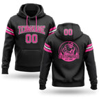 Custom Stitched Black Pink-White Football Pullover Sweatshirt Hoodie