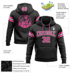 Custom Stitched Black Pink-White Football Pullover Sweatshirt Hoodie photo 2