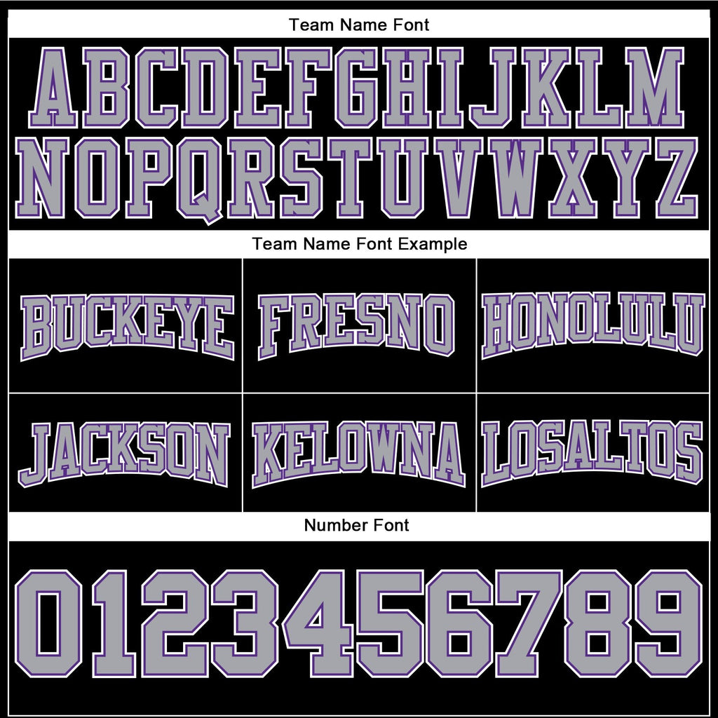 Custom Stitched Black Gray-Purple Football Pullover Sweatshirt Hoodie photo 2