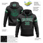 Custom Stitched Black Kelly Green-White Football Pullover Sweatshirt Hoodie photo 2