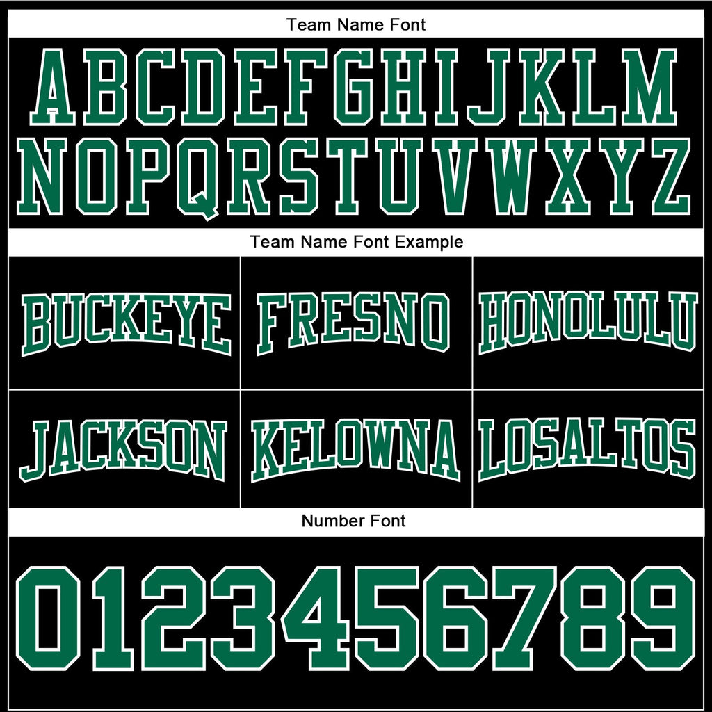 Custom Stitched Black Kelly Green-White Football Pullover Sweatshirt Hoodie photo 3