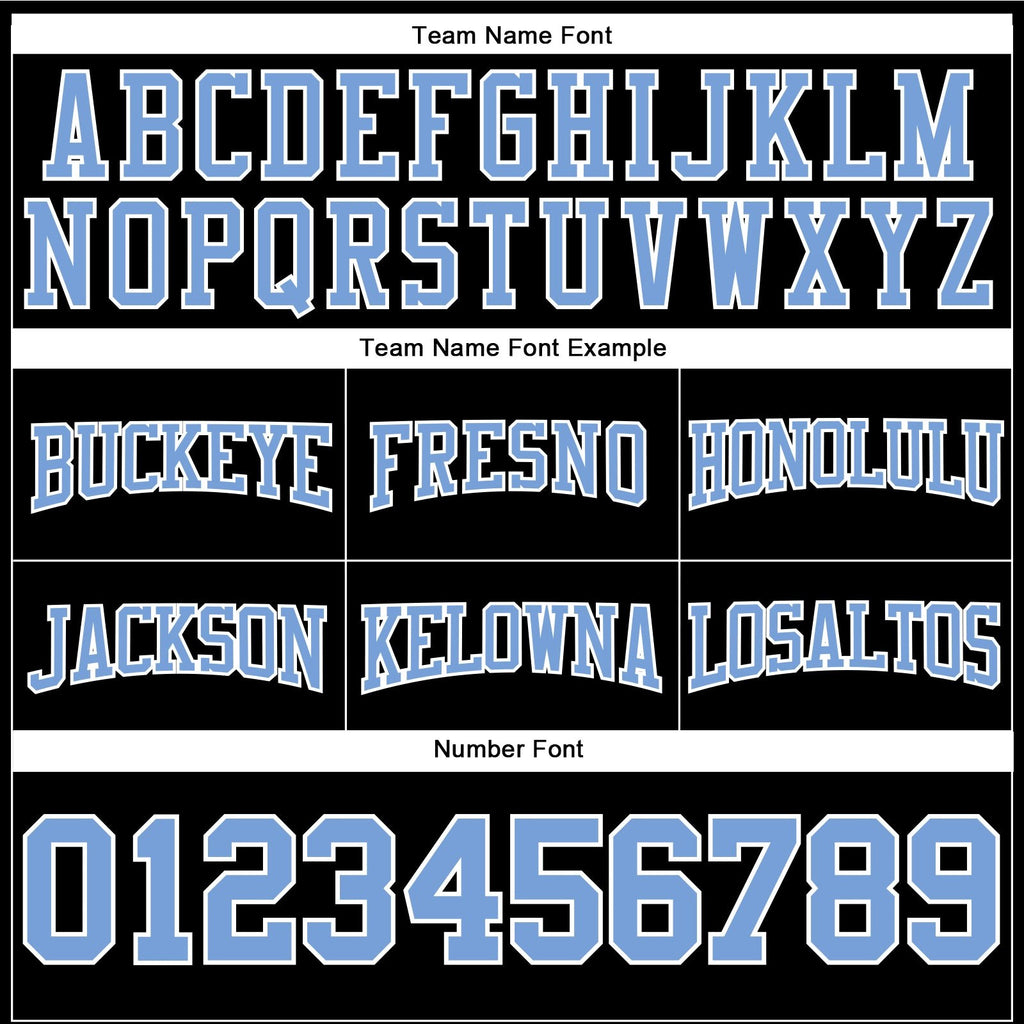 Custom Stitched Black Light Blue-White Football Pullover Sweatshirt Hoodie photo 2