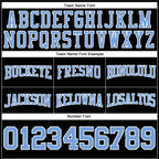 Custom Stitched Black Light Blue-White Football Pullover Sweatshirt Hoodie photo 2