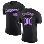 Custom Black Purple-White Performance T-Shirt