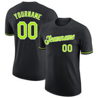 Custom Black Neon Green-White Performance T-Shirt photo 1