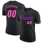 Custom Black Pink-Purple Performance T-Shirt photo 1