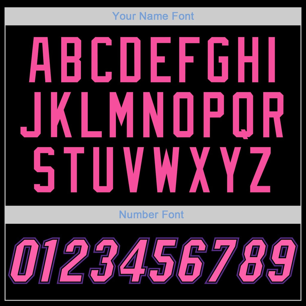 Custom Black Pink-Purple Performance T-Shirt photo 3