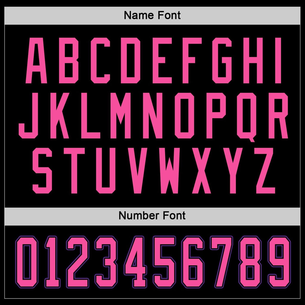 Custom Black Pink-Purple Hockey Jersey photo 3
