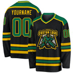 Custom Black Kelly Green-Gold Hockey Jersey photo 1