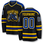 Custom Black Royal-Gold Hockey Jersey