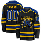 Custom Black Royal-Gold Hockey Jersey photo 1