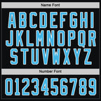 Custom Black Sky Blue-White Hockey Jersey photo 3
