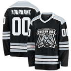 Custom Black White-Silver Hockey Jersey photo 1