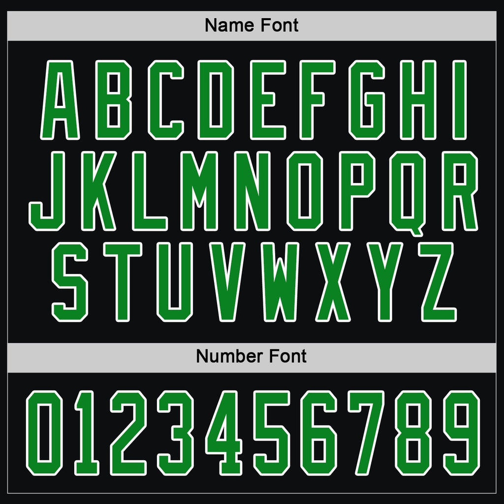 Custom Black Grass Green-White Hockey Jersey photo 3