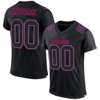 Custom Black Black Powder Blue-Hot Pink Mesh Authentic Football Jersey photo 1