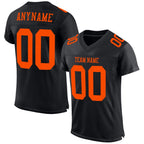 Custom Black Orange Mesh Authentic Football Jersey photo 1