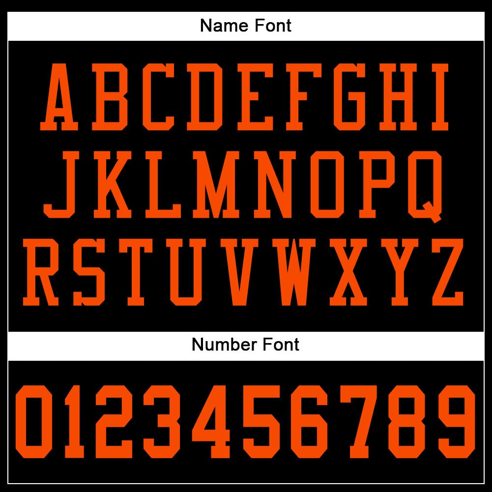 Custom Black Orange Mesh Authentic Football Jersey photo 3