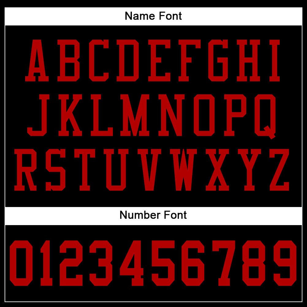 Custom Black Red Mesh Authentic Football Jersey photo 3